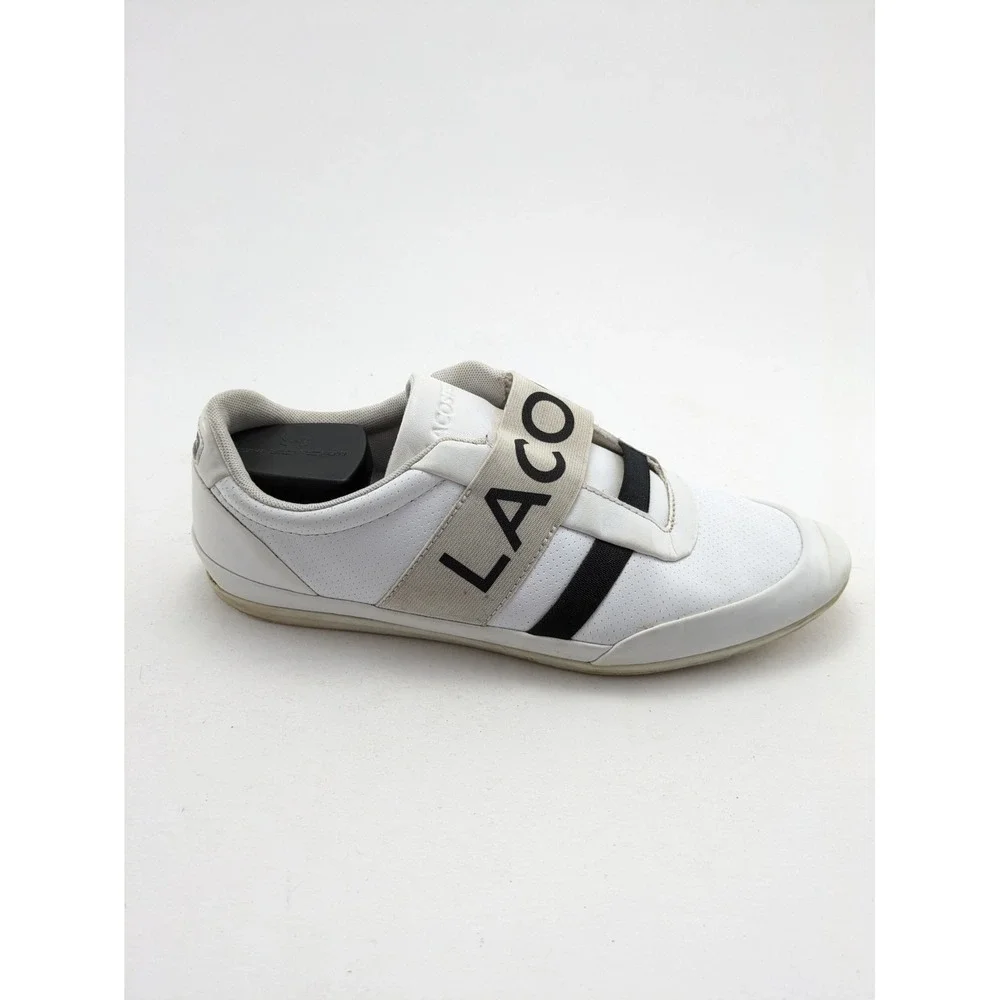 Mens‎ Lacoste Misano White Leather Elastic 3182 U Cam Strap Casual Shoes Size 10